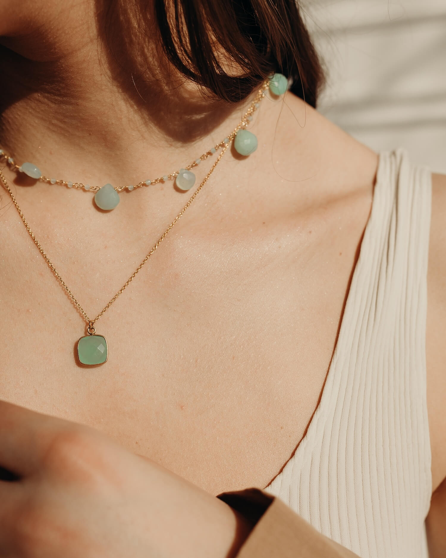 Фото украшения LunaLu с камнем амазонит