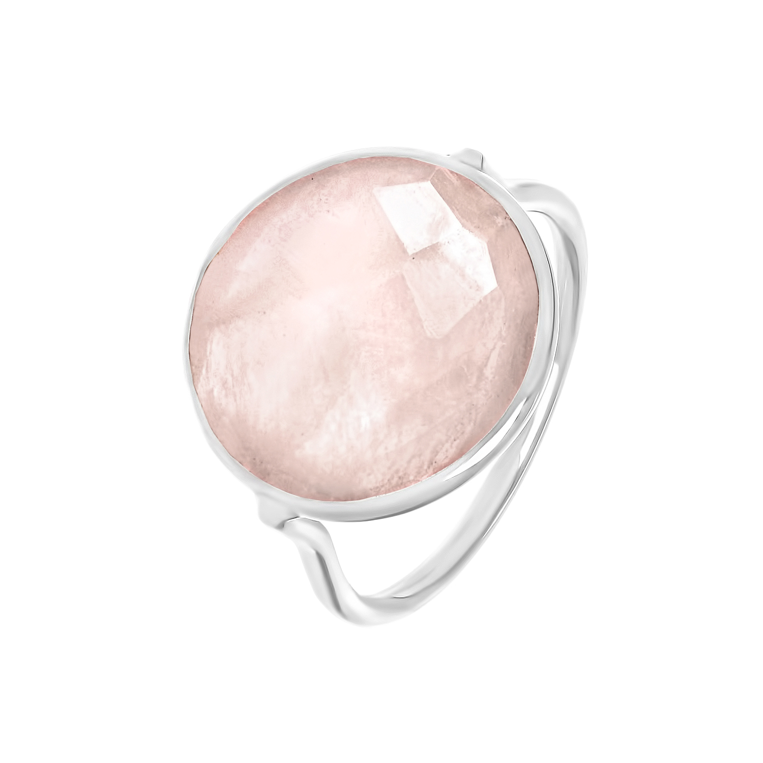 Кольцо "Бохо" с розовым кварцем в серебре от магазина LunaLu