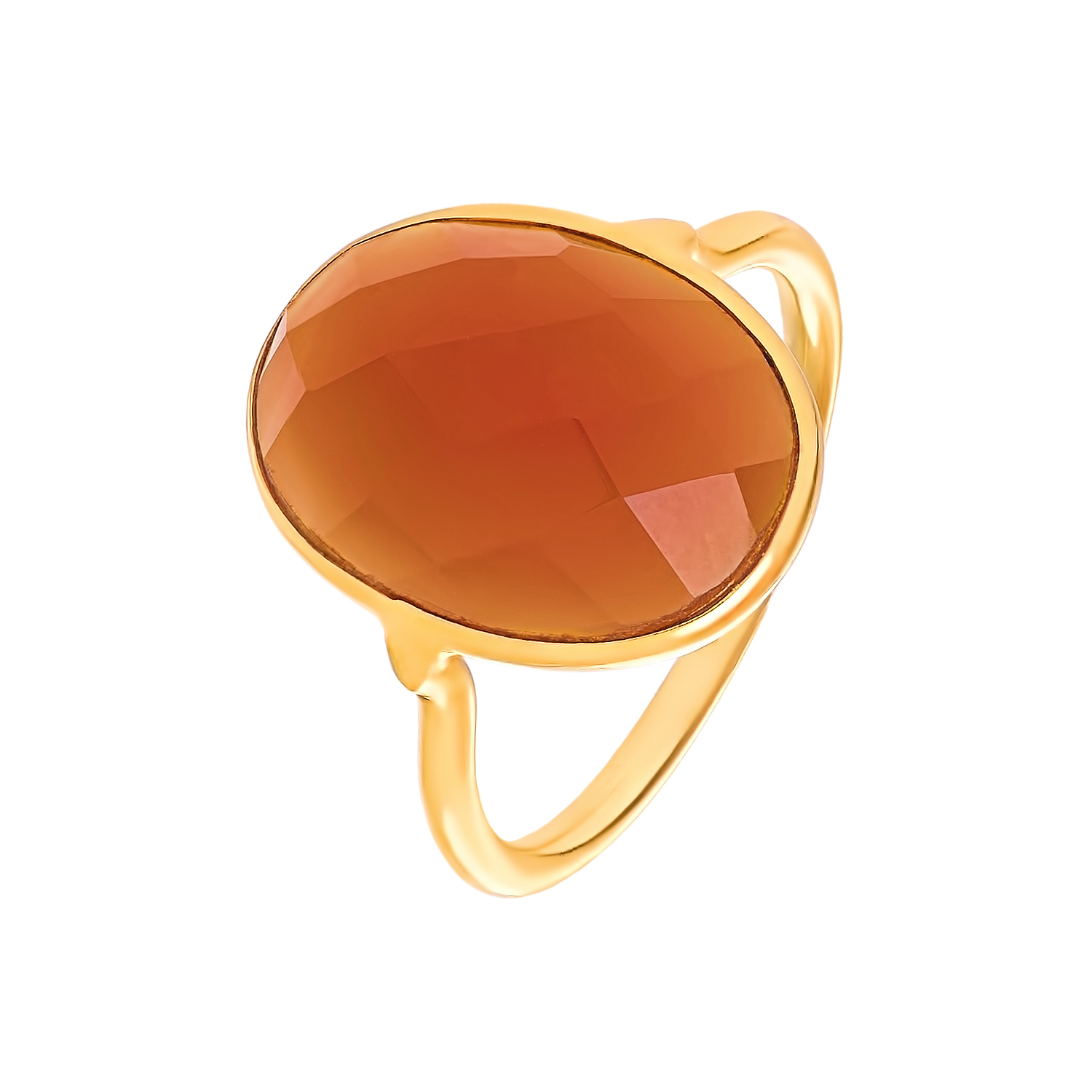 Кольцо "Бохо" с сердоликом в золотом напылении от магазина LunaLu