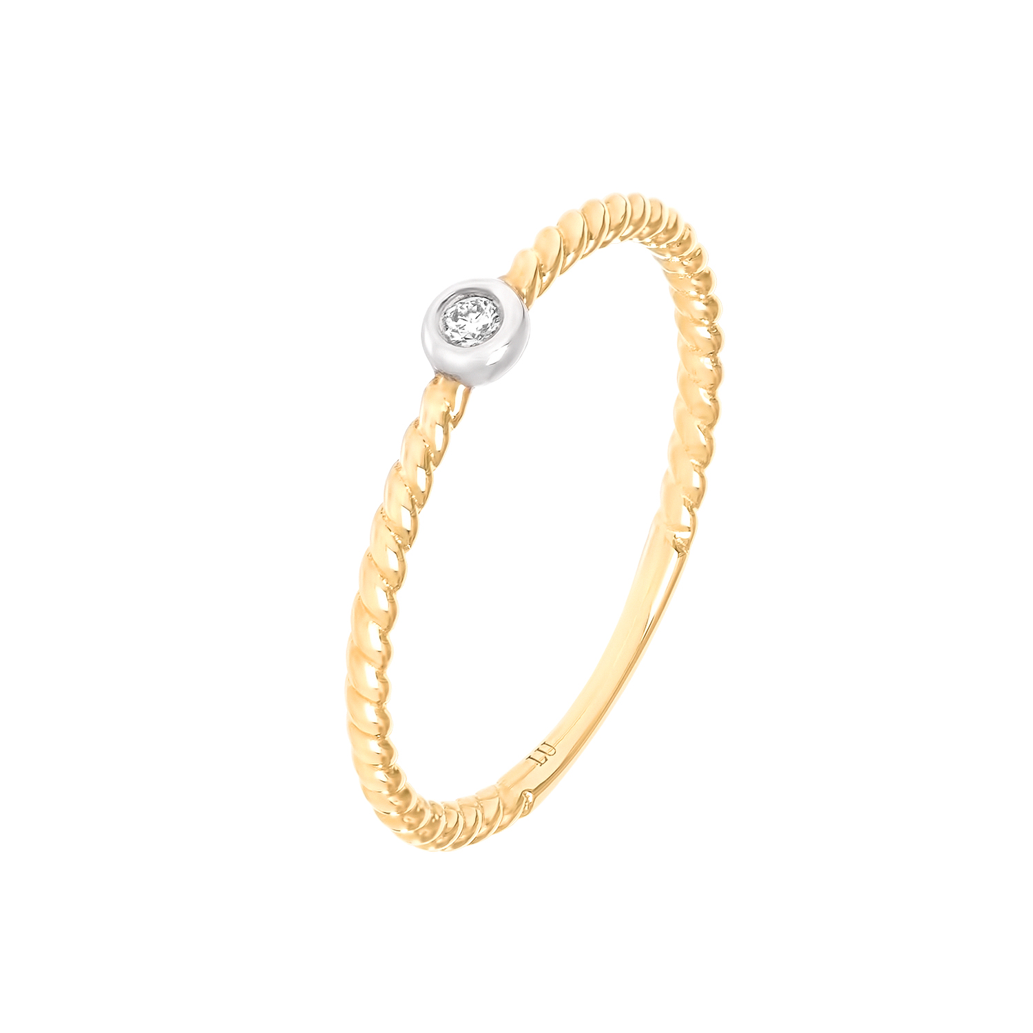 Кольцо из желтого золота с бриллиантом от магазина LunaLu