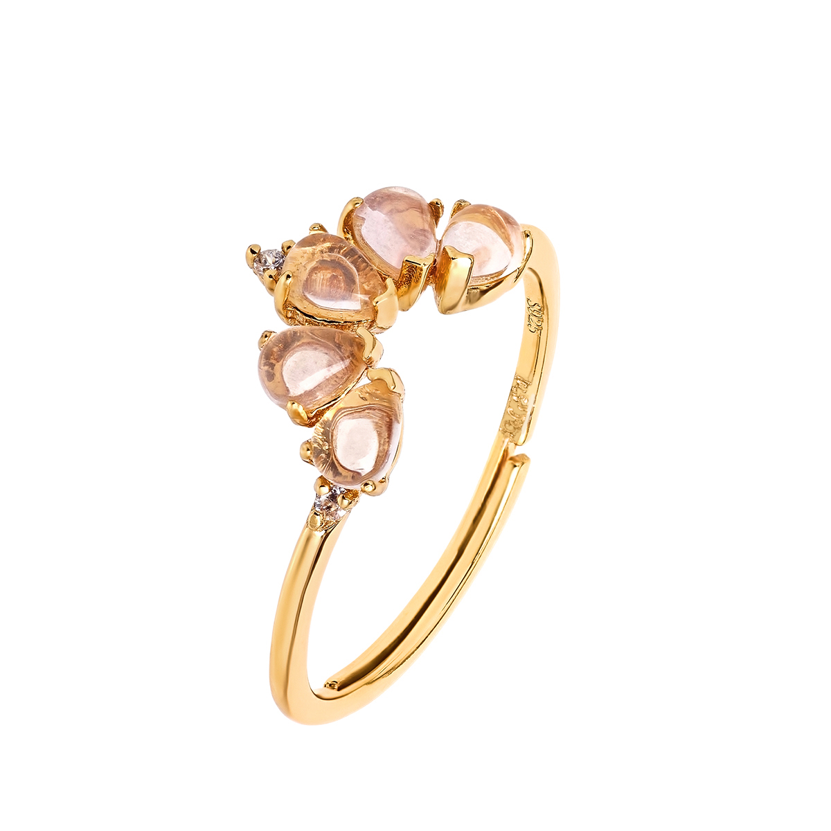 Кольцо "Диадема" с розовым кварцем  от магазина LunaLu