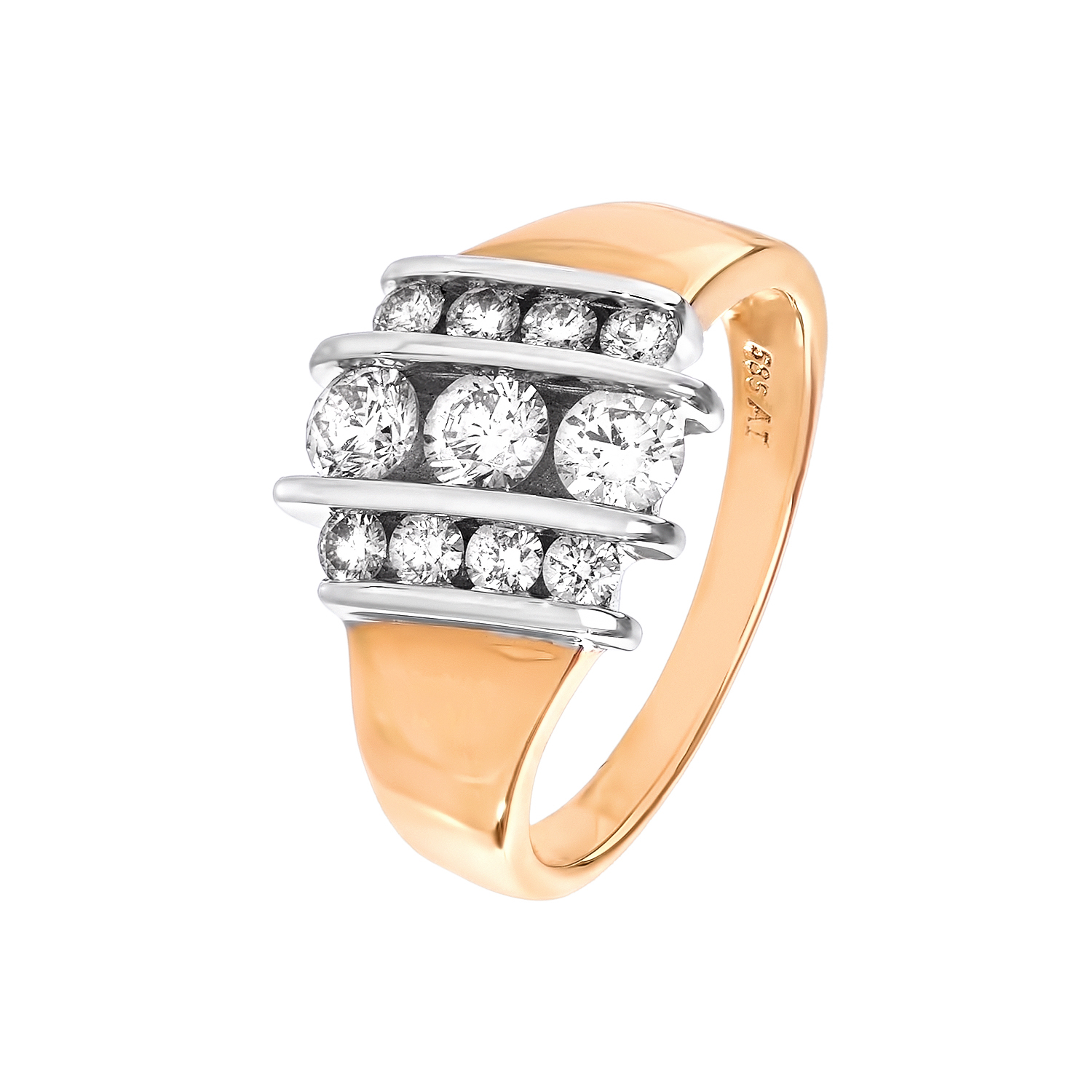 Кольцо с бриллиантами и желтым золотом от магазина LunaLu