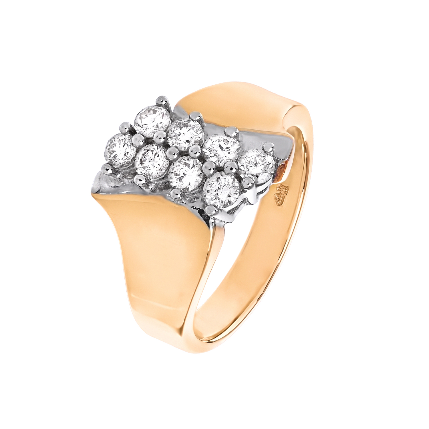 Кольцо с бриллиантами в желтом золоте от магазина LunaLu