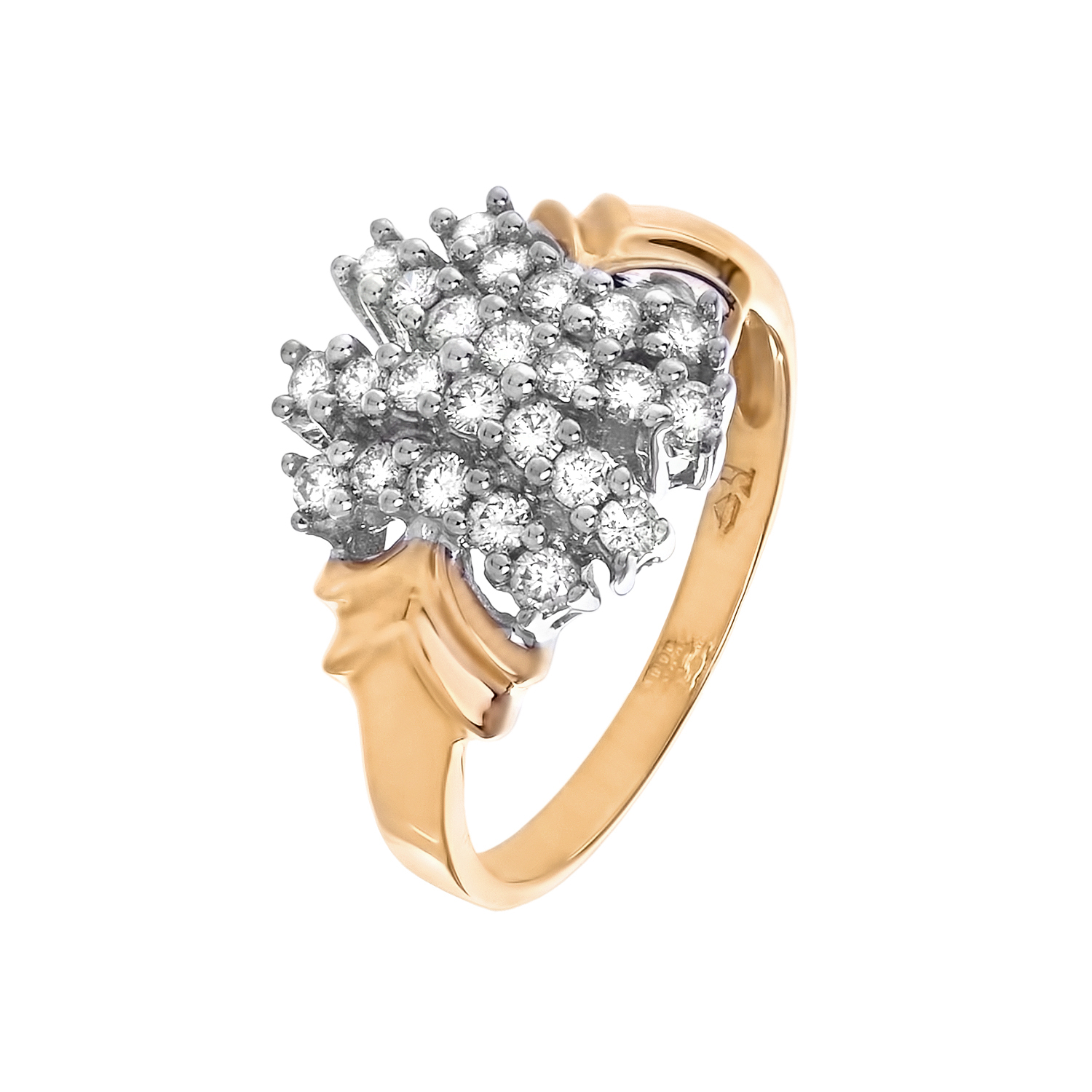 Кольцо из желтого золота с бриллиантами от магазина LunaLu