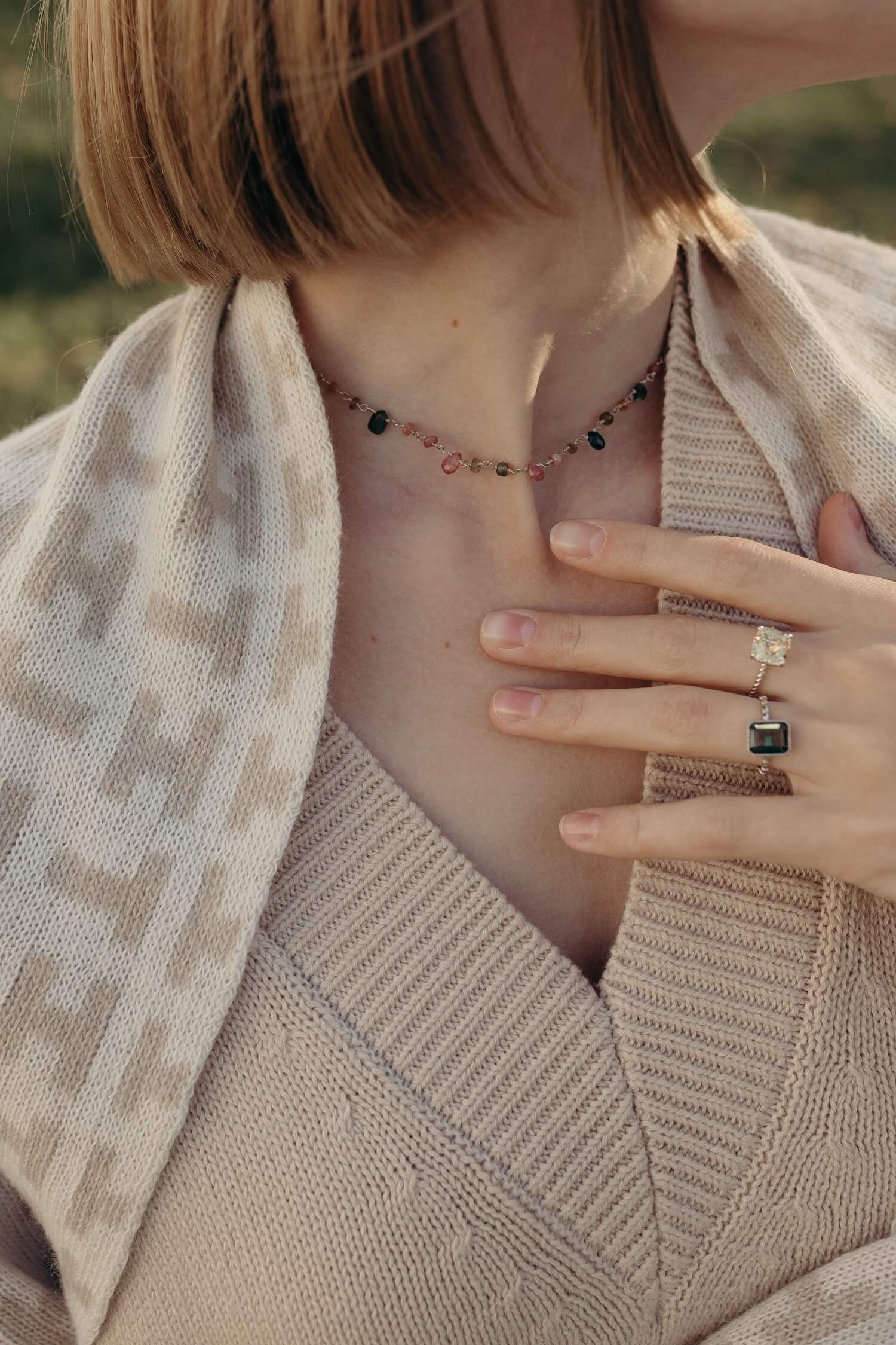 Фото украшения LunaLu с камнем турмалин